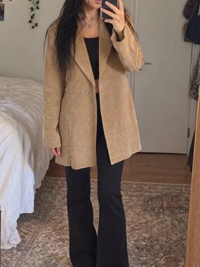 Suede Long Trench 100% Leather
